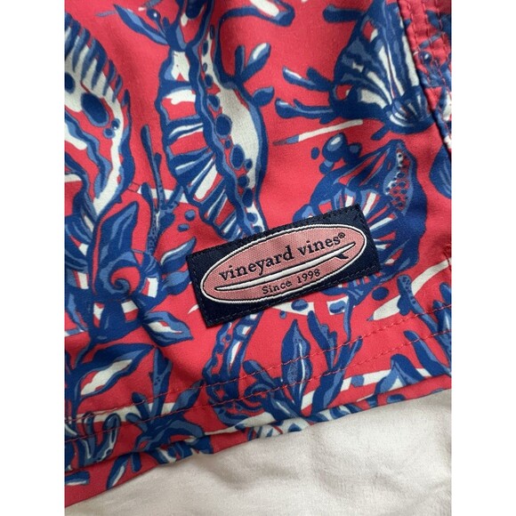 Vineyard Vines Swim Trunks Men’s  Blue Red Seahorse Surfing Beach Size M - Picture 2 of 10